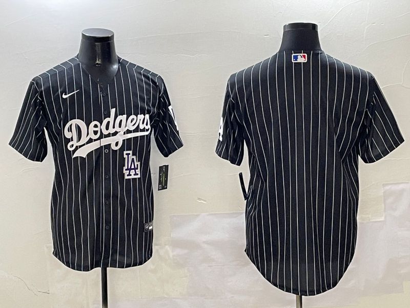 Men Los Angeles Dodgers Blank Black Stripe Jointly Name 2025 Nike MLB Jersey style 8->los angeles dodgers->MLB Jersey